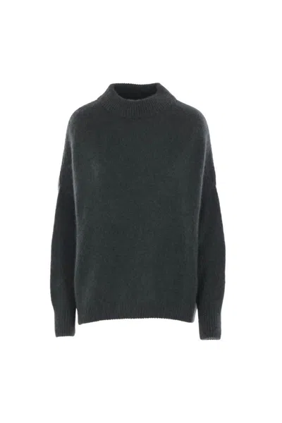Dušan Cashmere Silk Crewneck Kimono Sleeve Sweater In Green