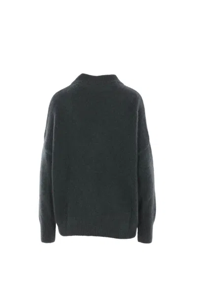 Dušan Cashmere Silk Crewneck Kimono Sleeve Sweater In Green