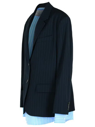 Acne Studios Blazer In Black Viscose In Blue