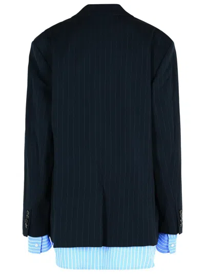 Acne Studios Blazer In Black Viscose In Blue