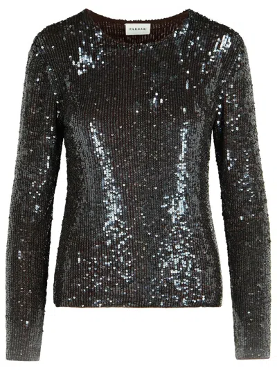 P.a.r.o.s.h Sequin-embellished Long-sleeve Top In Gray