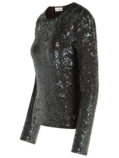 P.a.r.o.s.h Sequin-embellished Long-sleeve Top In Gray