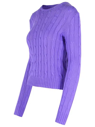 Polo Ralph Lauren 'julianna' Purple Cotton Sweater In Purple