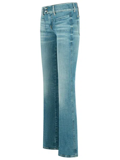 Diesel Whisper Low Waist Slim Leg Flared Jeans In Blue