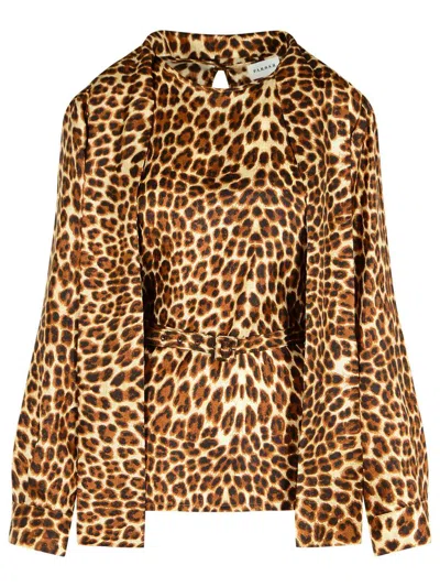 P.a.r.o.s.h . Animlier Silk Blouse In Brown