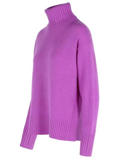 Polo Ralph Lauren Purple Wool Turtleneck Sweater In Purple