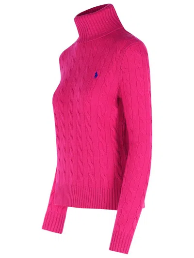 Polo Ralph Lauren Turtleneck Sweater In Fuchsia Wool And Cashmere In Purple