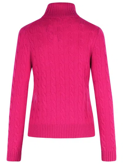 Polo Ralph Lauren Turtleneck Sweater In Fuchsia Wool And Cashmere In Purple