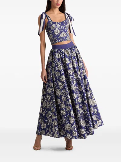 Alice And Olivia Alice + Olivia Nilda Cotton Maxi Skirt In Blue