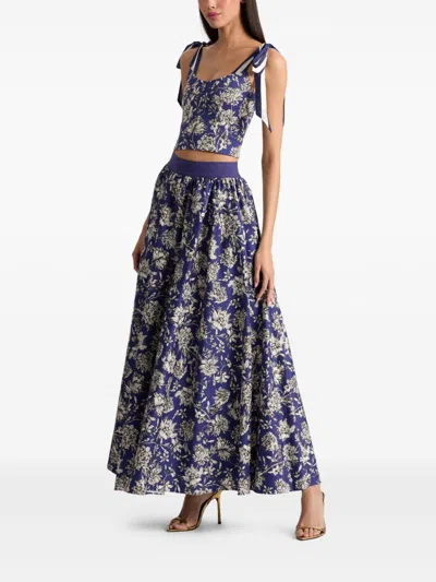 Alice And Olivia Alice + Olivia Nilda Cotton Maxi Skirt In Blue