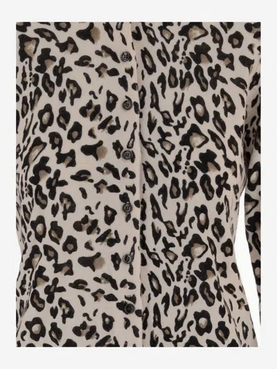 Allude Leopard Print Wool And Cashmere Cardigan In Neutral