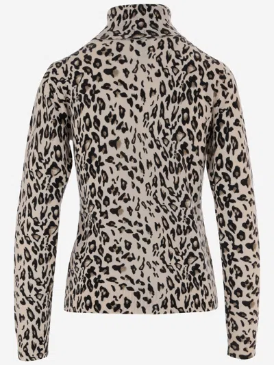 Allude Leopard Print Wool And Cashmere Sweater In Animal Print