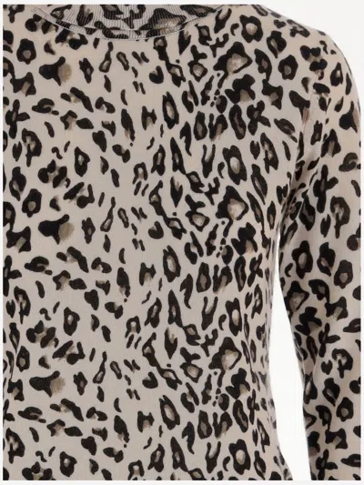 Allude Leopard Print Wool And Cashmere Sweater In Animal Print