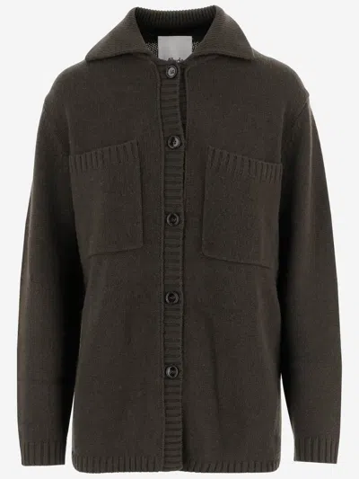 Allude Buttoned Patch-pocket Cardigan In Gray