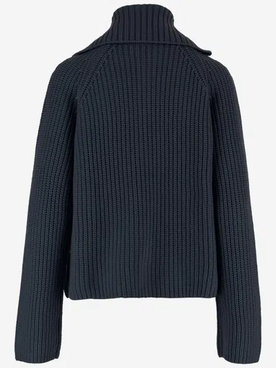 Allude Wool And Cashmere Zip-up Sweater In Gray