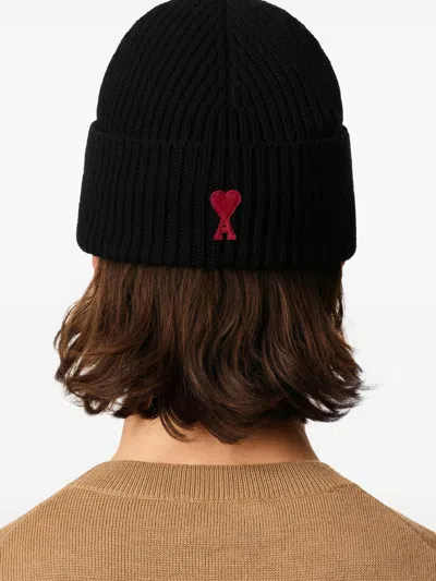 Ami Alexandre Mattiussi Ami Paris Men Ami De Coeur Wool Beanie