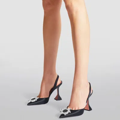 Amina Muaddi Amina Mu I Begum 95 Satin Slingback Pumps In Black