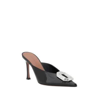 Amina Muaddi Amina Mu I Camelia Patent 90 Mules In Black