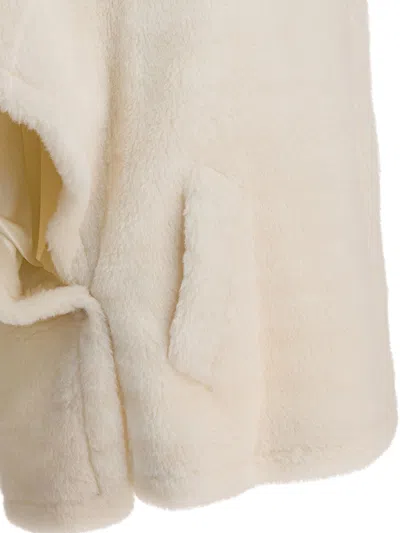 Max Mara Alpaca And Wool Cape Coats White In White