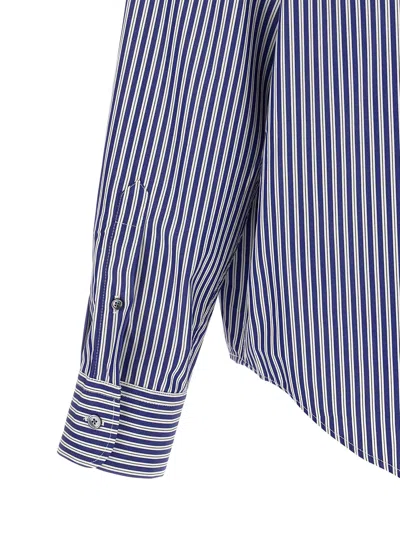 Ami Alexandre Mattiussi Striped Long Sleeve Shirt Chest Pocket In Blue