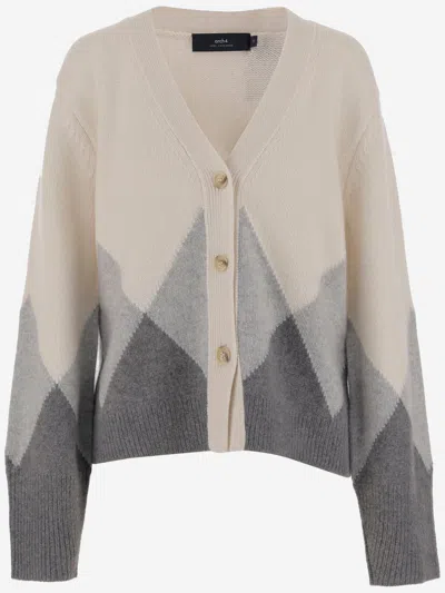 Arch4 Cashmere Cardigan With Shades In Neutral