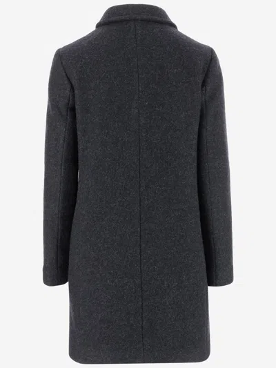 Aspesi Double-breasted Coat In Black