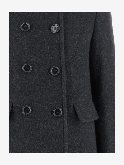 Aspesi Double-breasted Coat In Black