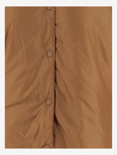 Aspesi Hooded Button-fastening Jacket In Brown
