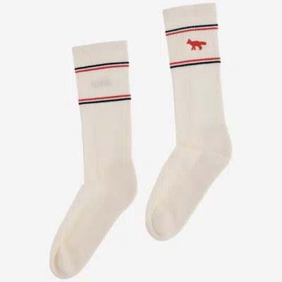 Autry Jacquard Socks With Striped Logo In Neutral