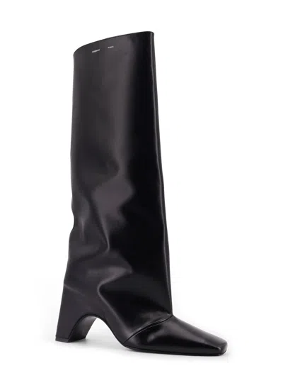 Coperni Knee-high Black Boots With Sculptural Heel