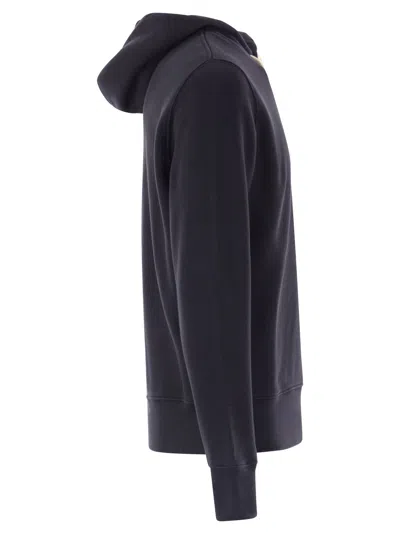 Autry Navy Cotton Hoodie With Drawstring Hood And Contrast Logo In Blue