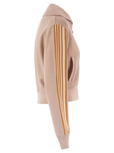 Autry Knitted Tennis Style Zip Sweatshirt In Pink