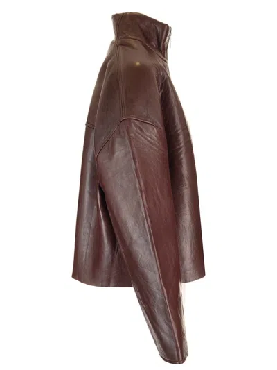 Remain Birger Christensen Burgundy Leather Jacket Jackets Bordeaux In Burgundy