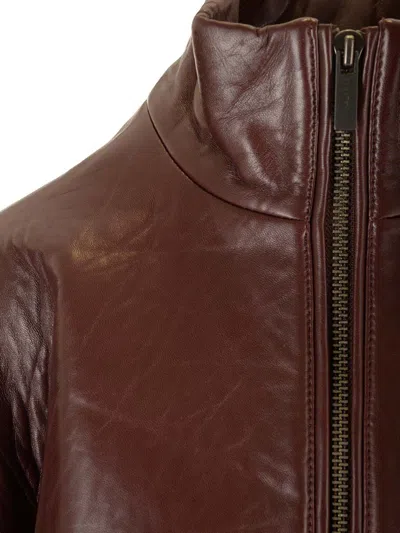 Remain Birger Christensen Burgundy Leather Jacket Jackets Bordeaux In Burgundy