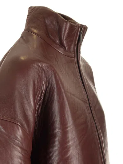 Remain Birger Christensen Burgundy Leather Jacket Jackets Bordeaux In Burgundy