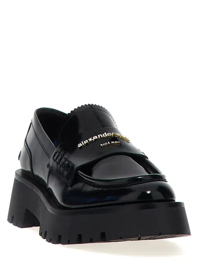 Alexander Wang 45mm Carter Lug Patent Leather Loafers In Black