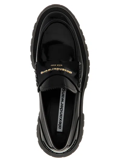Alexander Wang 45mm Carter Lug Patent Leather Loafers In Black