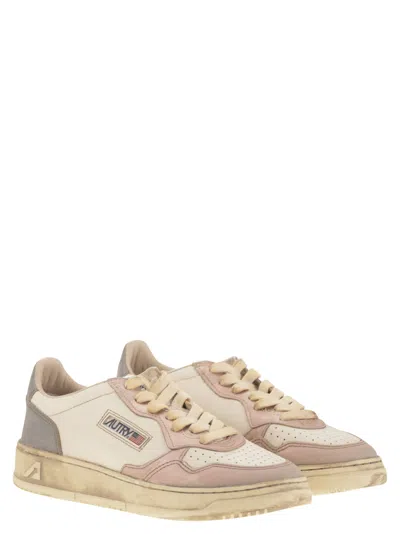 Autry White And Grey Sup Vint Low Metal Sneakers In Multi