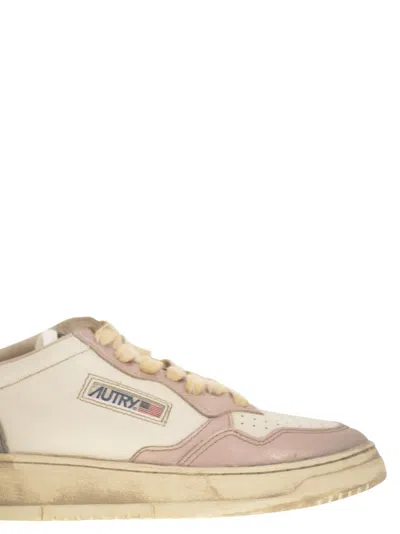 Autry White And Grey Sup Vint Low Metal Sneakers In Multi
