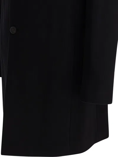 Vince Single Breasted Coat With Notch Lapel And Back Vent In Black