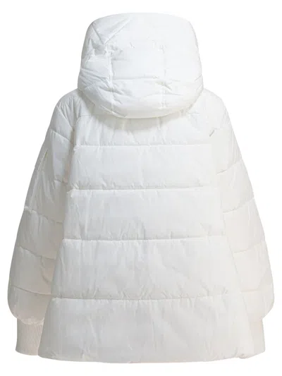 Pinko -line Down Jacket With Logo Patch In White