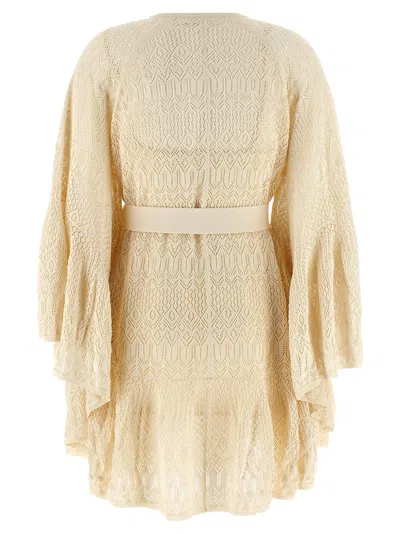 Zimmermann Coco Pointelle Lace Dresses Beige In Neutral