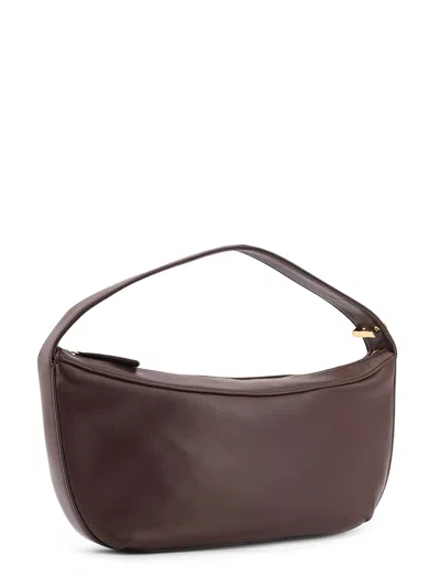 Staud Demy Leather Shoulder Bag With Adjustable Strap In Brown