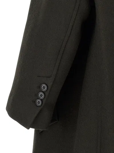 Ami Alexandre Mattiussi Ami Paris Anthracite Grey Double-breasted Wool Coat Men In Gray