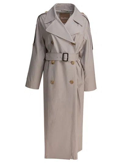 Max Mara The Cube Double-breasted Cotton Twill Trench Coat Coats Beige In Neutral