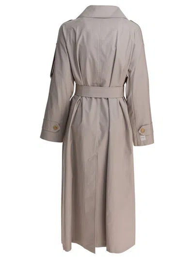 Max Mara The Cube Double-breasted Cotton Twill Trench Coat Coats Beige In Neutral