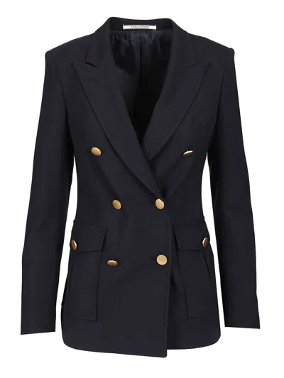 Tagliatore Double-breasted Jacket Jackets Brown In Blue