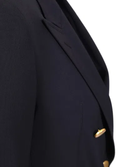 Tagliatore Double-breasted Jacket Jackets Brown In Blue