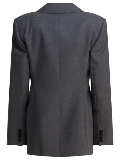 Givenchy Double-breasted Wool Blazer Jackets Grey In Gray