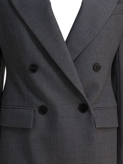 Givenchy Double-breasted Wool Blazer Jackets Grey In Gray